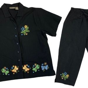 Jane Ashley Cotton Butterfly Top Pants Set